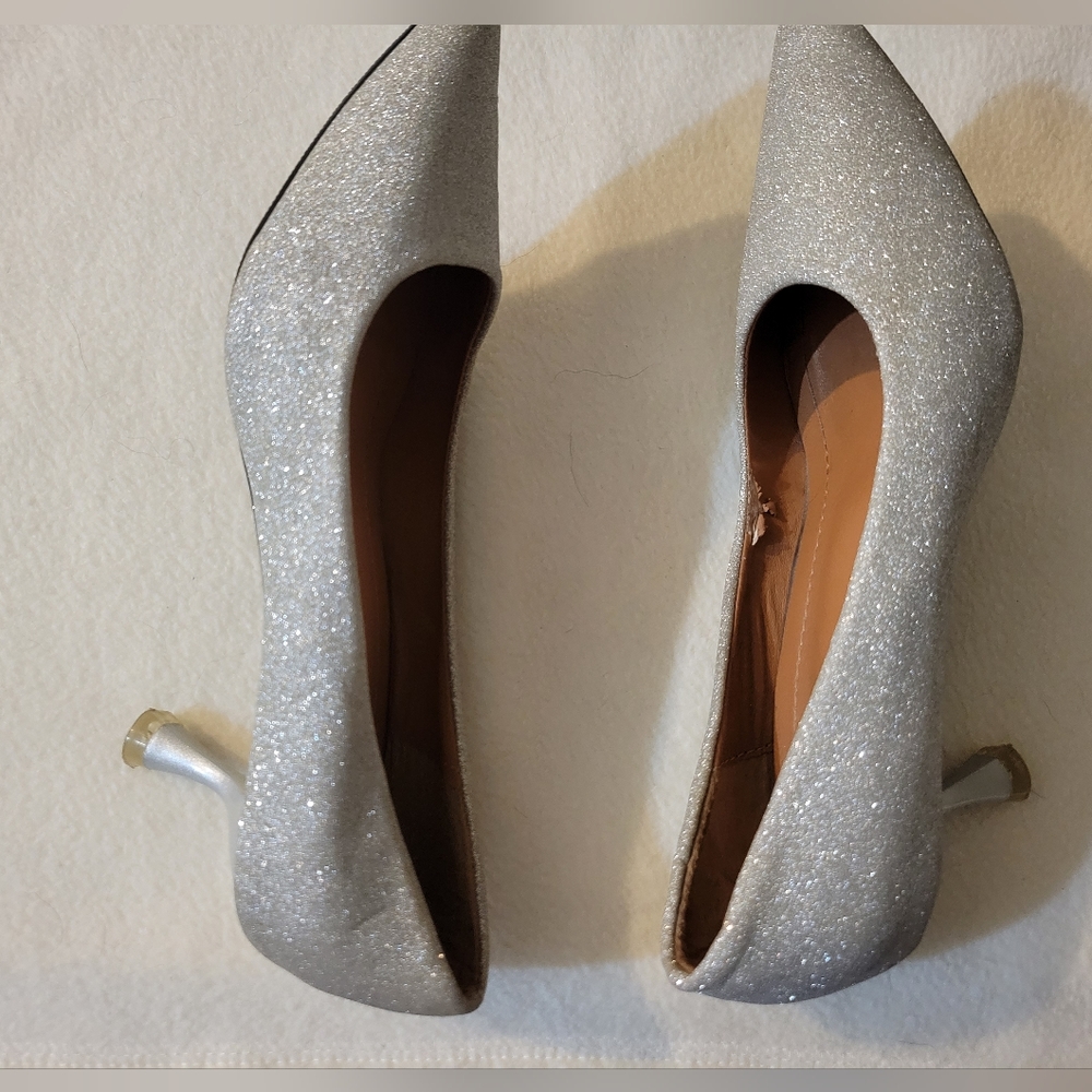 Glittery Gray High Heel Shoes